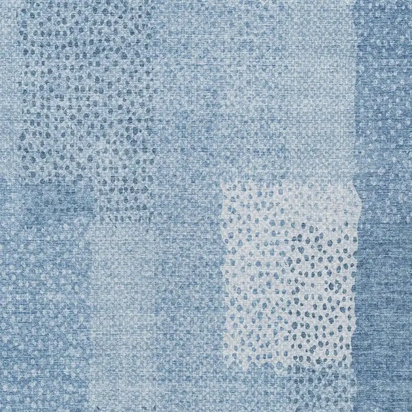 Sky Blue And Blue Abstract Washable Indoor Outdoor Area Rug Photo 5