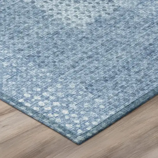 Sky Blue And Blue Abstract Washable Indoor Outdoor Area Rug Photo 8