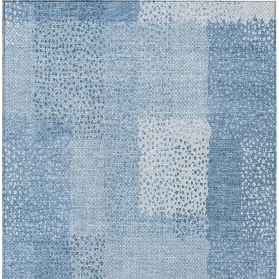 Sky Blue And Blue Abstract Washable Indoor Outdoor Area Rug Photo 7