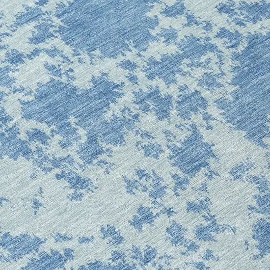 Sky Blue And Blue Abstract Washable Indoor Outdoor Area Rug Photo 5