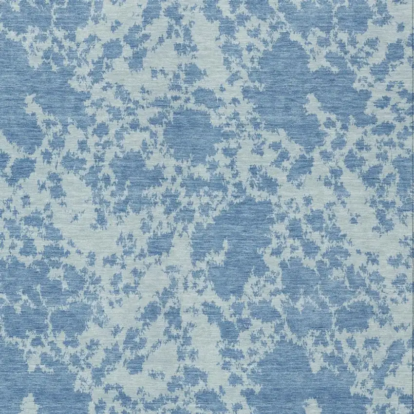Sky Blue And Blue Abstract Washable Indoor Outdoor Area Rug Photo 2