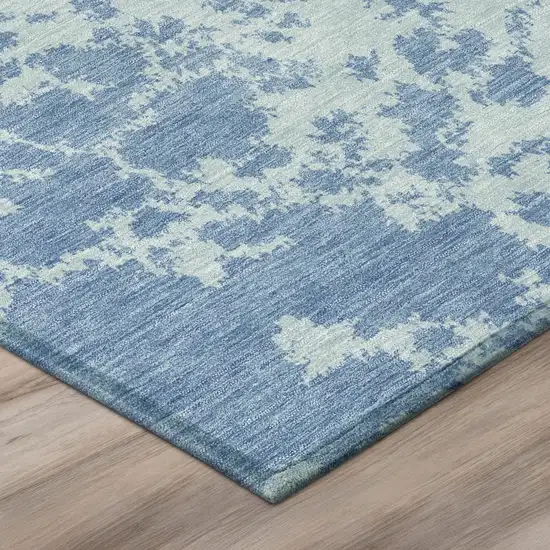 Sky Blue And Blue Abstract Washable Indoor Outdoor Area Rug Photo 4