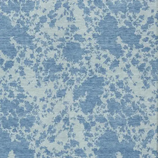 Sky Blue And Blue Abstract Washable Indoor Outdoor Area Rug Photo 1
