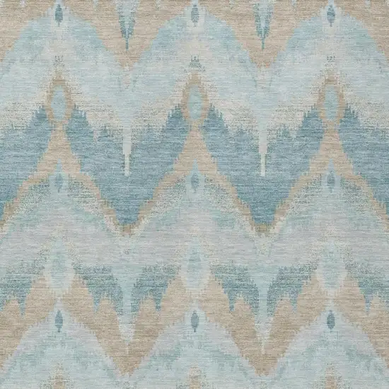 Sky Blue And Blue Abstract Washable Indoor Outdoor Area Rug Photo 3