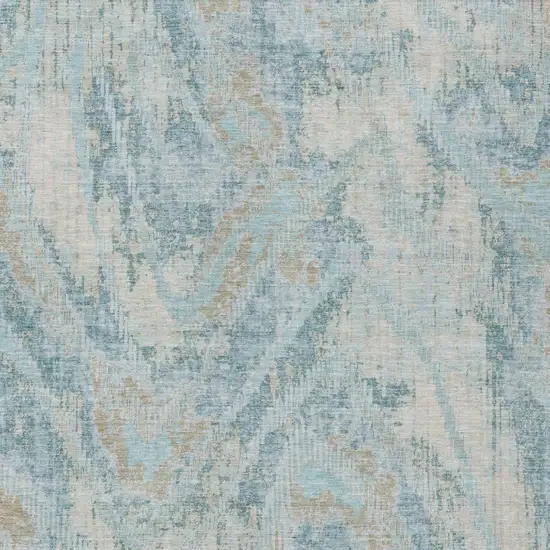 Sky Blue And Blue Abstract Washable Indoor Outdoor Area Rug Photo 3