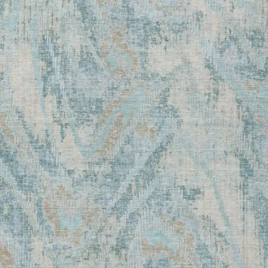Sky Blue And Blue Abstract Washable Indoor Outdoor Area Rug Photo 1