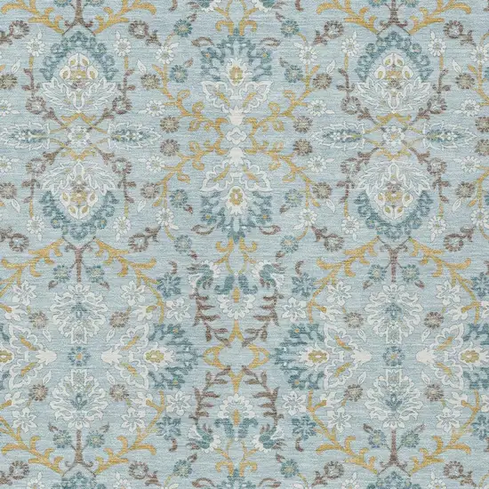 Sky Blue And Blue Geometric Washable Indoor Outdoor Area Rug Photo 2