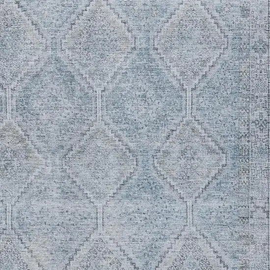 Sky Blue And Blue Geometric Washable Indoor Outdoor Area Rug Photo 3