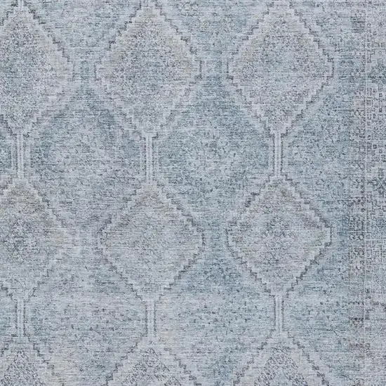Sky Blue And Blue Geometric Washable Indoor Outdoor Area Rug Photo 3