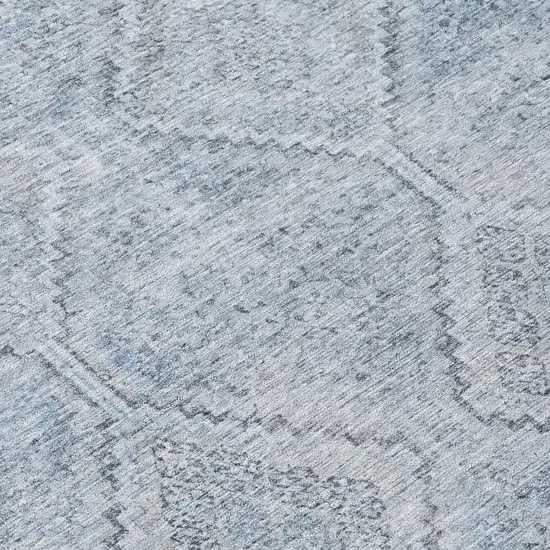 Sky Blue And Blue Geometric Washable Indoor Outdoor Area Rug Photo 6