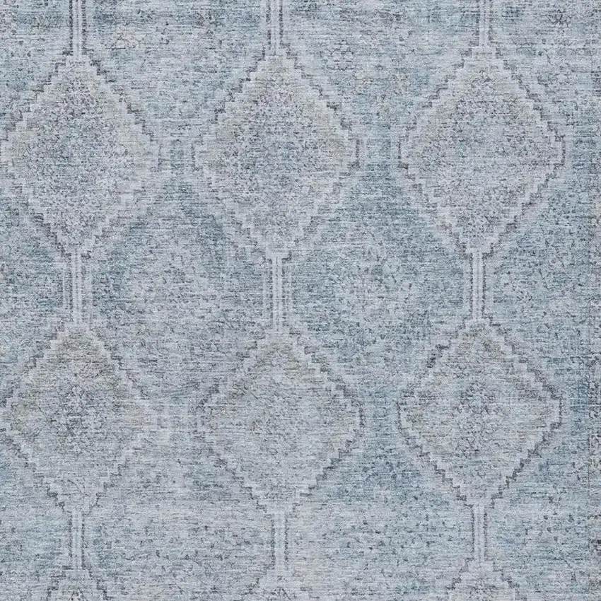 Sky Blue And Blue Geometric Washable Indoor Outdoor Area Rug Photo 3