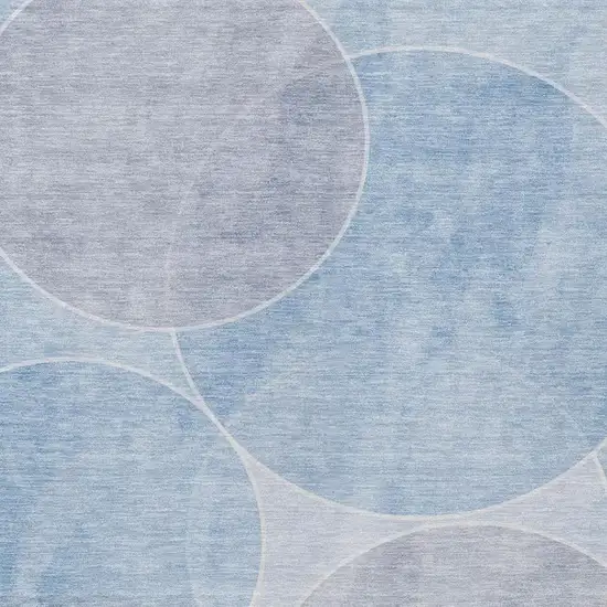 Sky Blue And Blue Geometric Washable Indoor Outdoor Area Rug Photo 3
