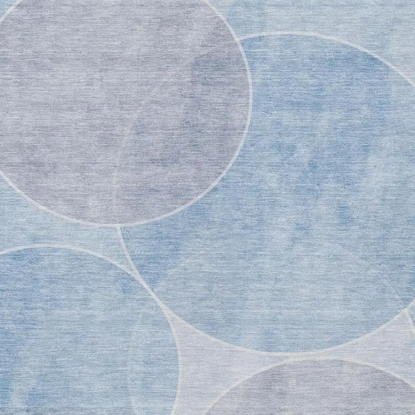 Sky Blue And Blue Geometric Washable Indoor Outdoor Area Rug Photo 3