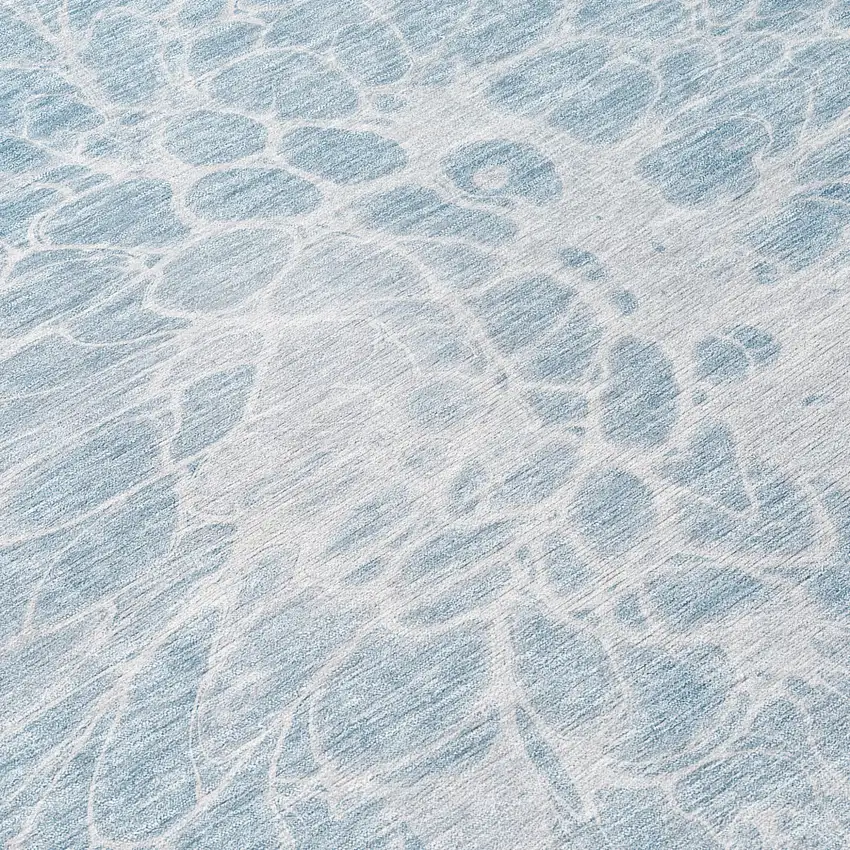 Sky Blue And Denim Blue Abstract Washable Indoor Outdoor Area Rug Photo 8