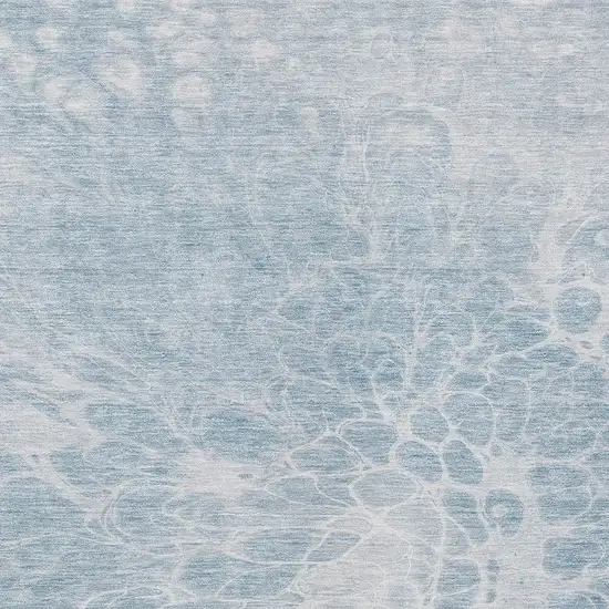Sky Blue And Denim Blue Abstract Washable Indoor Outdoor Area Rug Photo 6