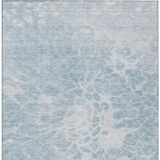 Sky Blue And Denim Blue Abstract Washable Indoor Outdoor Area Rug Photo 7