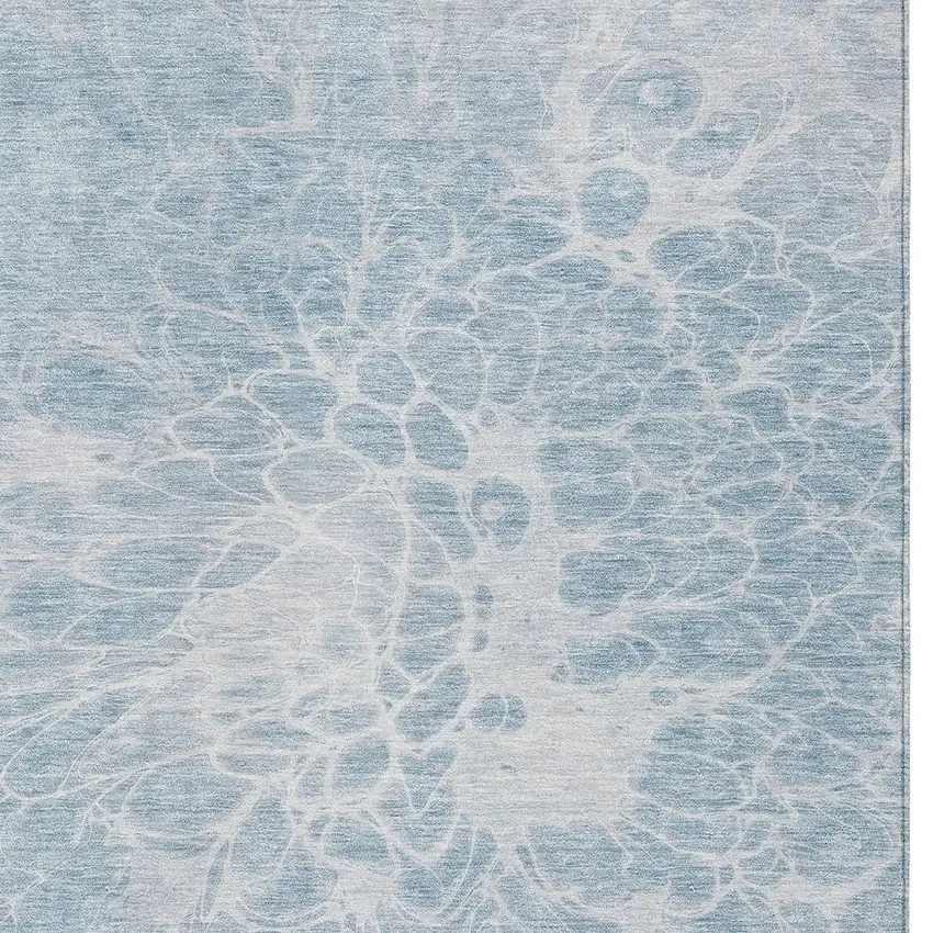 Sky Blue And Denim Blue Abstract Washable Indoor Outdoor Area Rug Photo 6