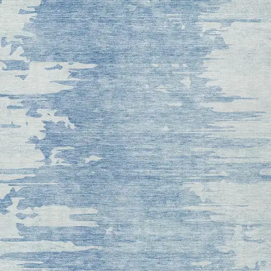 Sky Blue And Denim Blue Abstract Washable Indoor Outdoor Area Rug Photo 4