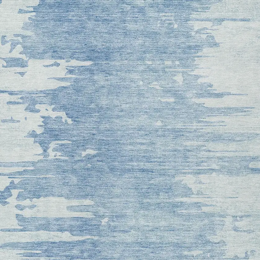 Sky Blue And Denim Blue Abstract Washable Indoor Outdoor Area Rug Photo 4