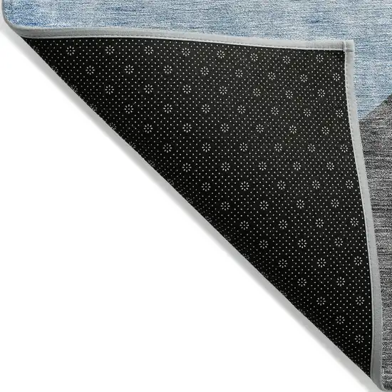 Sky Blue And Denim Blue Abstract Washable Indoor Outdoor Area Rug Photo 3