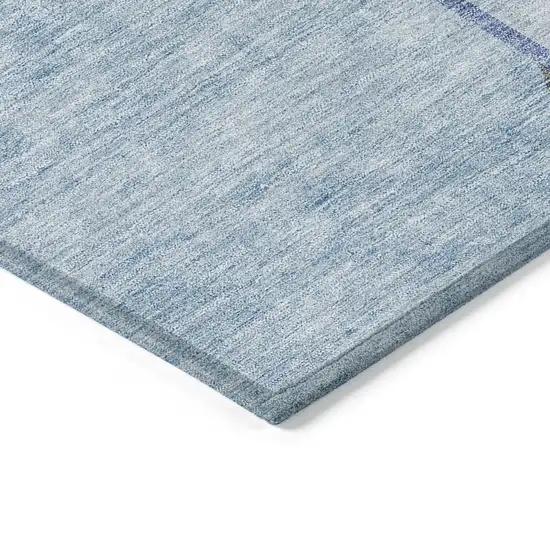 Sky Blue And Denim Blue Abstract Washable Indoor Outdoor Area Rug Photo 2