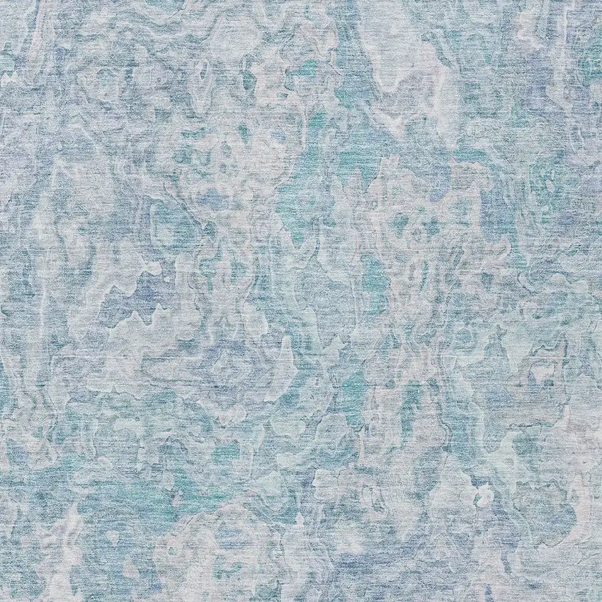 Sky Blue And Denim Blue Abstract Washable Indoor Outdoor Area Rug Photo 6