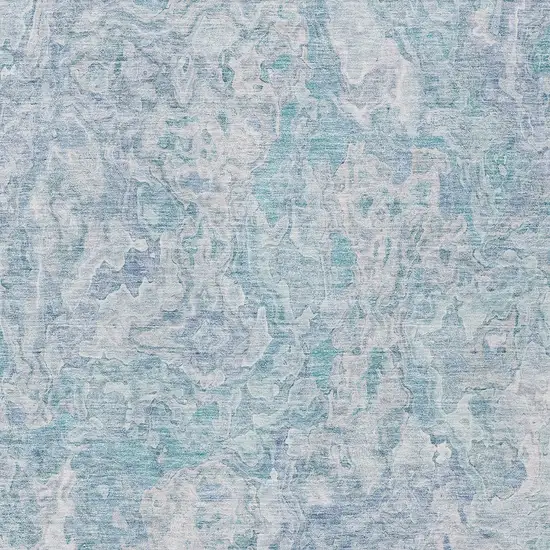Sky Blue And Denim Blue Abstract Washable Indoor Outdoor Area Rug Photo 6