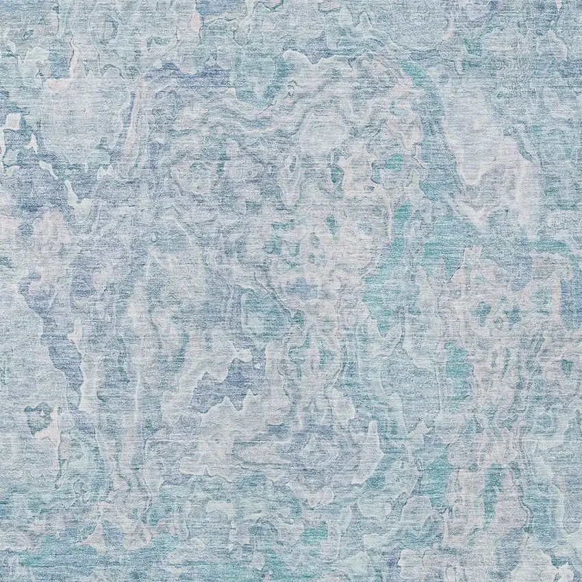 Sky Blue And Denim Blue Abstract Washable Indoor Outdoor Area Rug Photo 6