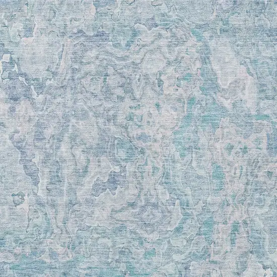 Sky Blue And Denim Blue Abstract Washable Indoor Outdoor Area Rug Photo 6