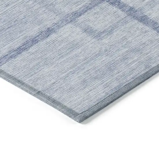 Sky Blue And Denim Blue Geometric Washable Indoor Outdoor Area Rug Photo 5