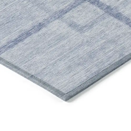 Sky Blue And Denim Blue Geometric Washable Indoor Outdoor Area Rug Photo 5
