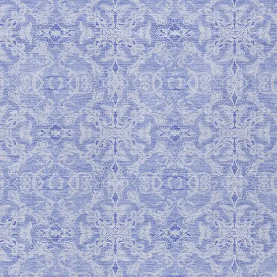 Sky Blue And Denim Blue Medallion Washable Indoor Outdoor Area Rug Photo 5