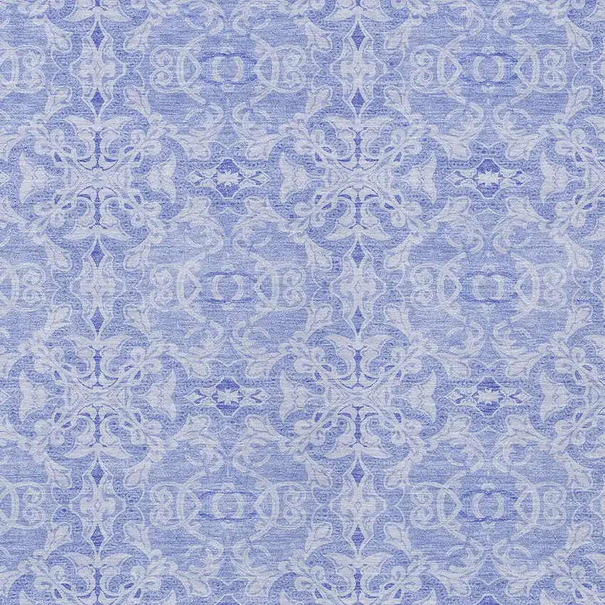 Sky Blue And Denim Blue Medallion Washable Indoor Outdoor Area Rug Photo 5