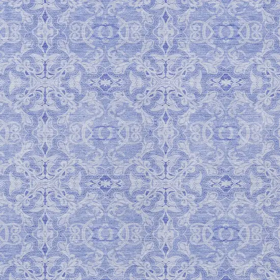 Sky Blue And Denim Blue Medallion Washable Indoor Outdoor Area Rug Photo 5