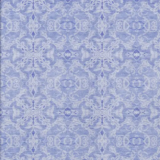 Sky Blue And Denim Blue Medallion Washable Indoor Outdoor Area Rug Photo 5