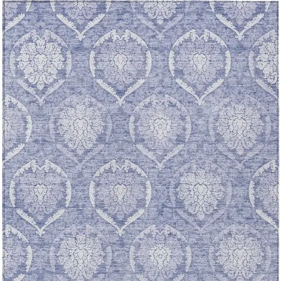 Sky Blue And Denim Blue Medallion Washable Indoor Outdoor Area Rug Photo 7