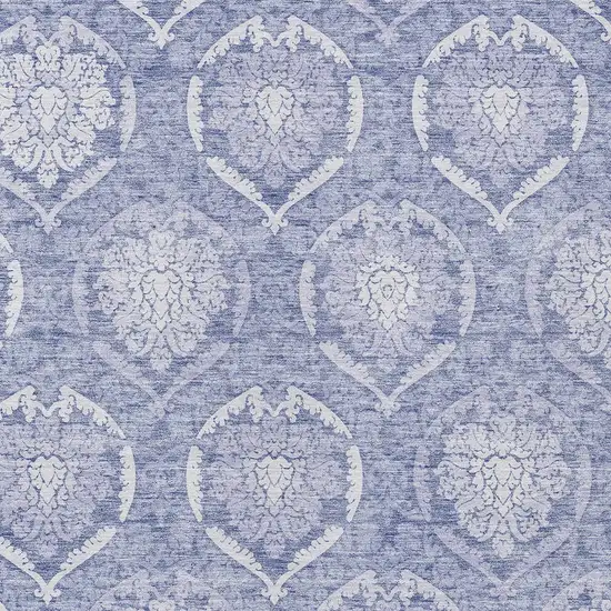 Sky Blue And Denim Blue Medallion Washable Indoor Outdoor Area Rug Photo 6