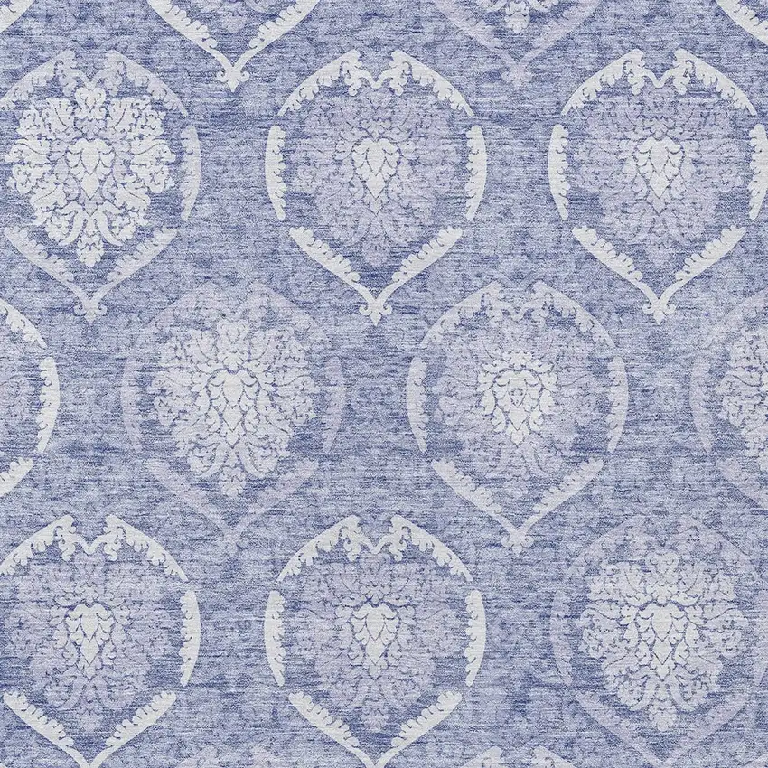 Sky Blue And Denim Blue Medallion Washable Indoor Outdoor Area Rug Photo 6