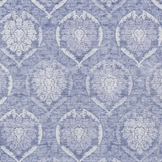 Sky Blue And Denim Blue Medallion Washable Indoor Outdoor Area Rug Photo 6