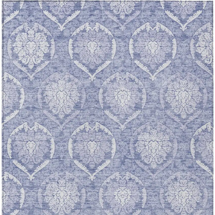 Sky Blue And Denim Blue Medallion Washable Indoor Outdoor Area Rug Photo 7