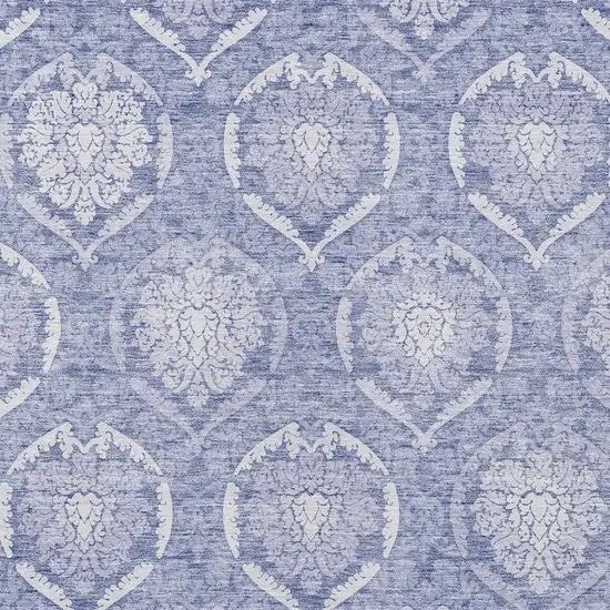 Sky Blue And Denim Blue Medallion Washable Indoor Outdoor Area Rug Photo 6