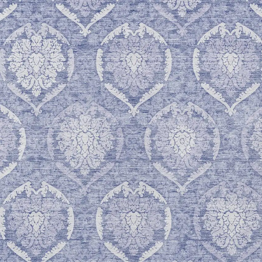 Sky Blue And Denim Blue Medallion Washable Indoor Outdoor Area Rug Photo 6