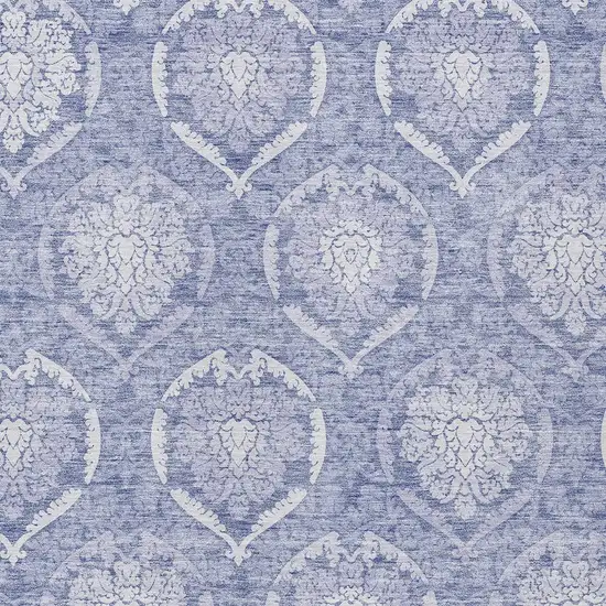Sky Blue And Denim Blue Medallion Washable Indoor Outdoor Area Rug Photo 6
