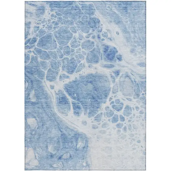 Sky Blue And Denim Blue Nautical Washable Indoor Outdoor Area Rug Photo 6