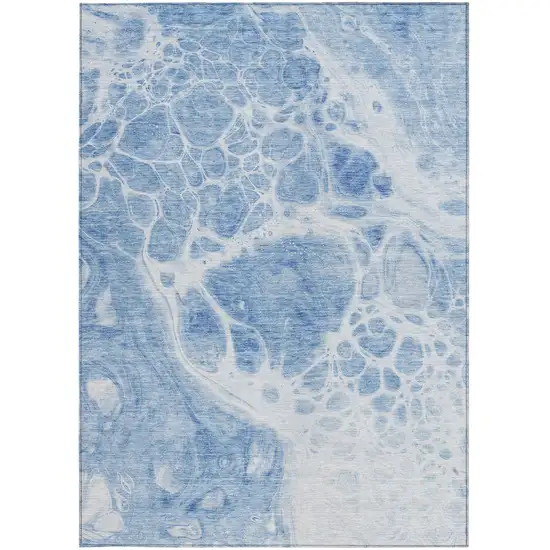 Sky Blue And Denim Blue Nautical Washable Indoor Outdoor Area Rug Photo 6