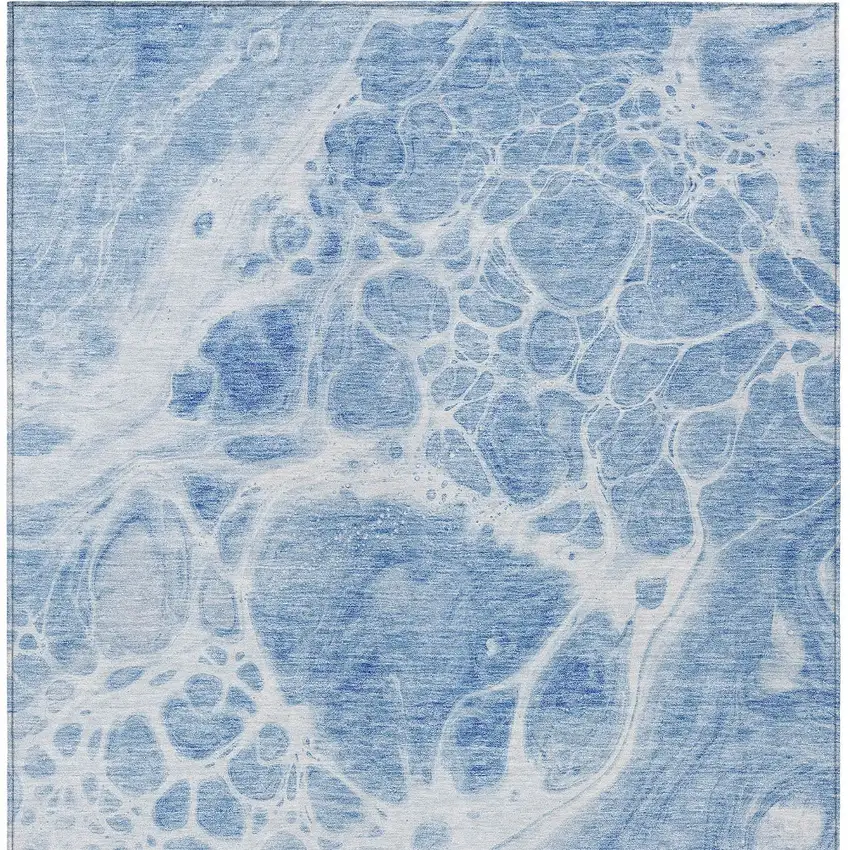 Sky Blue And Denim Blue Nautical Washable Indoor Outdoor Area Rug Photo 6