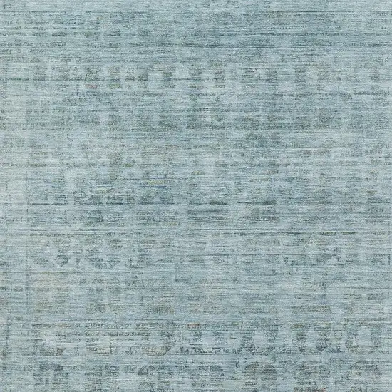 Sky Blue And Denim Blue Oriental Washable Area Rug With UV Protection Photo 2