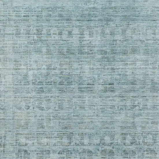 Sky Blue And Denim Blue Oriental Washable Area Rug With UV Protection Photo 2