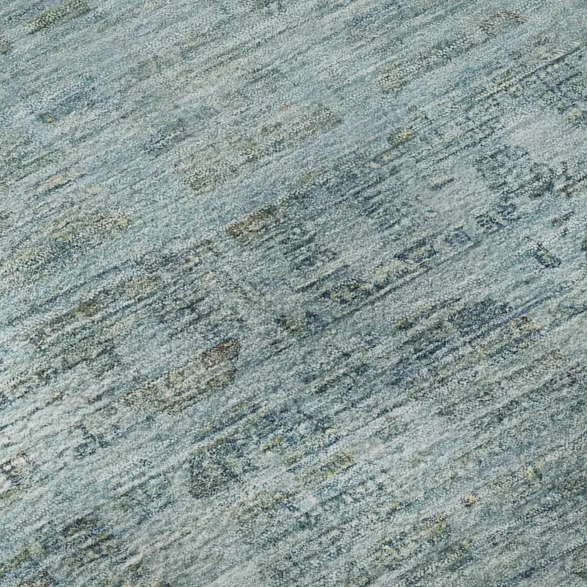 Sky Blue And Denim Blue Oriental Washable Area Rug With UV Protection Photo 9