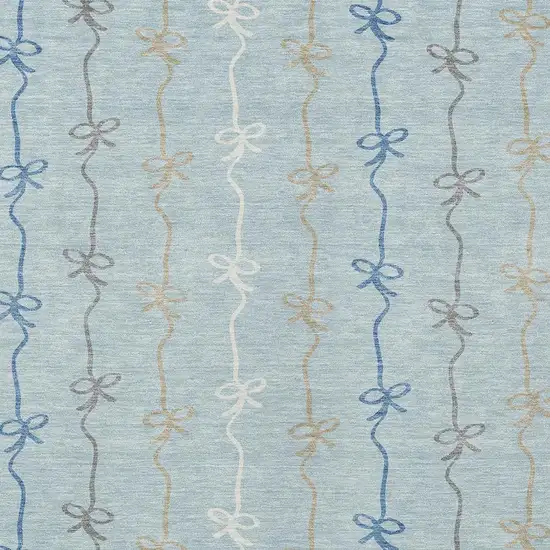 Sky Blue And Denim Blue Southwestern Washable Indoor Outdoor Area Rug Photo 2